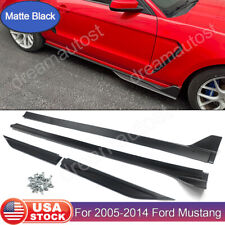 Fits 2005-2014 Ford Mustang Gt500 Style Side Skirts Rocker Panel Matte Black Abs