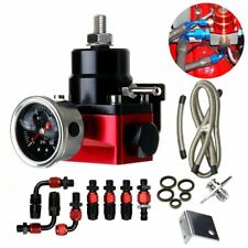 Black-red Adjustable Fuel Pressure Regulator Kit Oil 0-100psi Gauge -6an 6an
