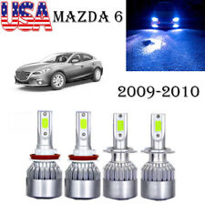 For Mazda 6 2009-2010 Ice Blue 8000k 144w Cob Led Headlight Hilow Beam