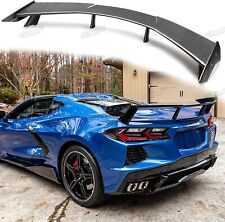 For 20-24 Corvette C8 Gm Carbon Fiber Look Rear Trunk Lid High Wing Spoiler Abs