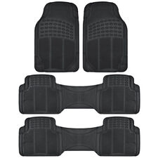 All Weather Rubber Car Floor Mats 3 Row Coverage For Honda Pilot - Black