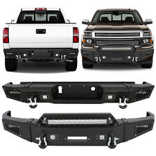 For 2014-2015 Chevy Silverado 1500 Frontrear Bumper With Winch Plateled Lights
