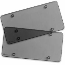 Zone Tech 2x Smoked Flat License Plate Cover Shield Tinted Plastic Tag Protector