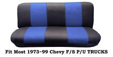 Mesh Blackblue Full Size Bench Seat Coverfit Most 73-99 Chevy Fs Pu Trucks.