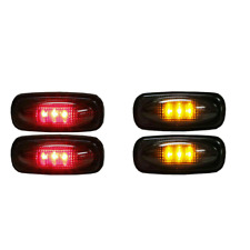 4x Led Fender Side Marker Lights Yellow Red Smoked Lens Universal Replace Parts