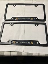 Generic For Porsche-2-pack-black License Plate Frame-aluminum-new-not Oem