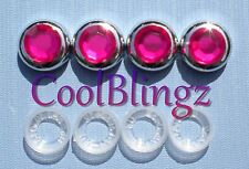 Hot Pink Rhinestone Screw Caps For Crystal Diamond Bling License Plate Frame
