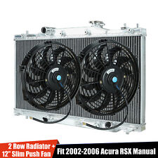 2x 12 Slim Fan2 Row Aluminum Radiator For 02-06 Acura Rsx Type-sintegra Dc5
