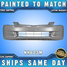 New Painted Nh623m Satin Silver Front Bumper Cover For 2003-2005 Honda Accord
