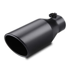 Diesel Exhaust Tip 3 Inlet 5 Outlet 12 Long Black Stainless Steel Bolt On