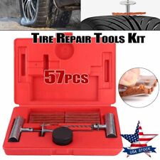 57pcs Heavy Duty Flat Tire Repair Tools Kits Plug Patch Car Truck Flat Puncture