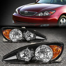 For 02-04 Toyota Camry Black Housing Amber Corner Headlight Replacement Lamps