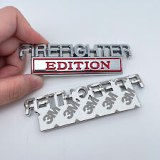 2pcs Firefighter Car Decal 3d Raised Letters Bumper Stickers Edition Emblem Suv