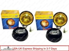 Pair Hella Round Fog Lamp Yellow Glass Cover With H3 12v 55 Bulb - Universal