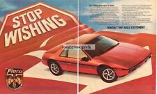1983 Pontiac Fiero Red 2-door Coupe Stop Wishing Centerfold Vintage Ad