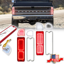 Set Red Led Tailight Tail Backup Lights For 1967-1972 Chevy Gmc Pickup Truck