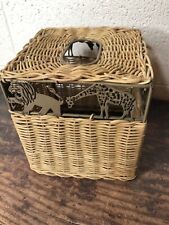Wicker Basket Safari Animal Tissue Box Cover Wicker Boho