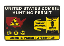 Zombie Hunting Permit Id Card End Of The World Zombies Funny Id Cards Joke Badge