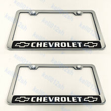 2pcs Chevyreversed Style Stainless Steel Chrome License Plate Frame Holder