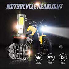 H4 9003 Fanless Led Bulb Hid Amber White Hilo Beam Motorcycle Headlight Bright