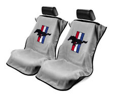Seat Armour 2 Piece Front Car Seat Covers For Mustang Pony - Grey Terry Cloth