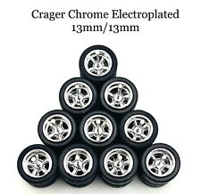 Hot Wheels 5x Chrome Cragar 1313mm Real Rider Wheels W Rubber Tires For 164