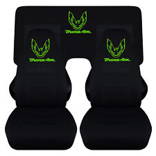 Frontback Seat Covers Fits 1970-1992 Pontiac Firebird Trans Am Black Wdesigns