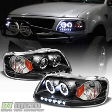 Blk 1997-2003 Ford F150 97-02 Expedition Led Halo Projector Headlights Headlamps