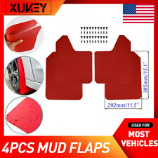 4x Universal Red Car Mud Flaps Splash Guards Mudguards Mudflaps Rally Racing