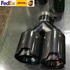 1pcs For Bmw 63mm In 101mm Out Carbon Fiber Car Exhaust Twin End Tips Tail Pipe