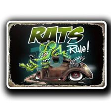 Rats Rule Sticker Decal Hot Rod High Gloss 5