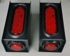 Two Trailertruck Red 6 Oval Tail 2 Marker Led Lights With Housing Steel Box
