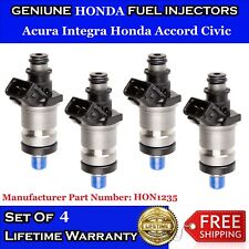 Set Of 4 Genuine Honda Fuel Injectors For Acura Integra Accord Civic Ex Si Vtec