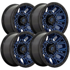 Set Of 4 Fuel D827 Traction 20x10 6x5.5 -18mm Blue Wheels Rims 20 Inch