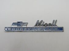 Vintage Mizell Chevrolet Booneville Car Dealership Metal Nameplate Emblem Badge