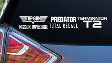 Top Gun Mission Impossible Predator Total Recall Terminator Movies Vinyl Decals