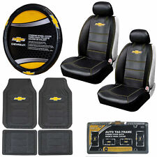 10pc Chevy Car Truck Suv All Weather Floor Mats Seat Covers Steering Wheel Cover