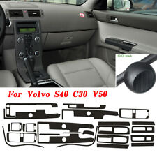 For Volvo S40 C30 V50 3d Carbon Fiber Black Pattern Interior Diy Trim Decals