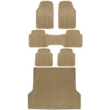 Complete 1st 2nd 3rd Row Cargo Set All Weather Sturdy Rubber Mats Beige