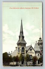 Saginaw Mi-michigan First Methodist Church C1913 Vintage Postcard