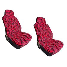 New Red Zebra Animal Print High Back Seat Covers For Cars Suvs Vans