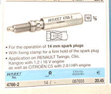 Hazet Tools 4766-2 Spark Plug Wrench 38 - 14mm Spark Plugs