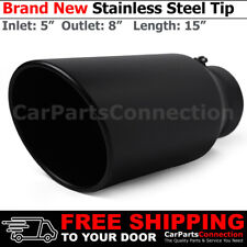 Angled Black 15 Inch Bolt On Exhaust Tip 5 In 8 Out Stainless Truck 203112