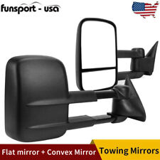 Pair Power Tow Mirrors For 88-98 Chevy Gmc Ck 1500 2500 3500 Manual Telescoping