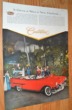1957 Cadillac Series 62 Convertible Original Large Vintage Advertisement Ad 57
