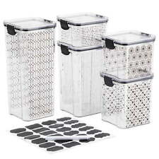 Snap-lock Food Storage Containers Set Of 5 10 Pieces Black