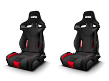 Pair Sparco R333 Reclinable Racing Seat - Blackred Fabric