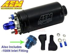 Genuine Aem 50-1005 Inline Fuel Pump 380lph Bosch 044 Style 10an Inlet Fitting