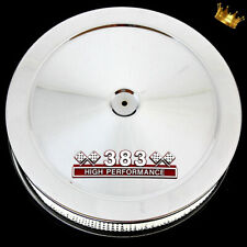 Chrome Small Block Chevy Air Cleaner With Red 383 Emblem Fits 383 Sbc Engines