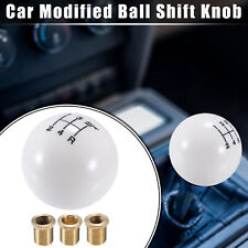 1 Set Car Manual 4 Speed Ball Gear Shift Knob Universal White With Adapters